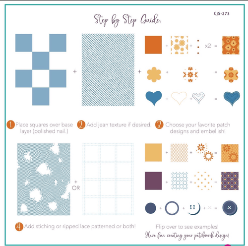 CJS-273 Denim Patchwork - Ongles Elaine Lemay 