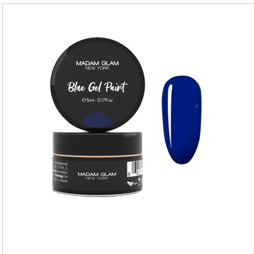 Gel paint bleu - Ongles Elaine Lemay 