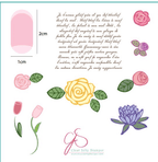 CJS-02 Simple rose & script - Ongles Elaine Lemay 