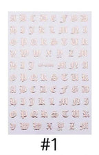 Alphabet 1 rose gold - Ongles Elaine Lemay