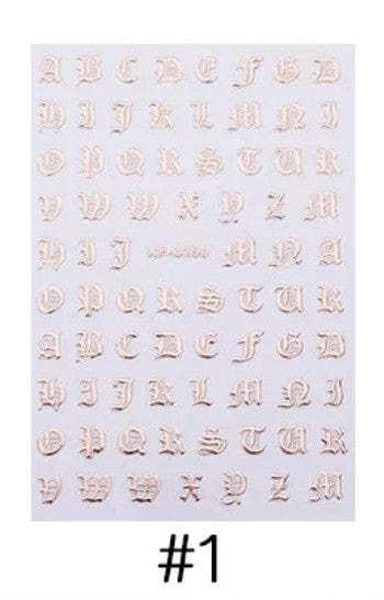 Alphabet 1 rose gold - Ongles Elaine Lemay