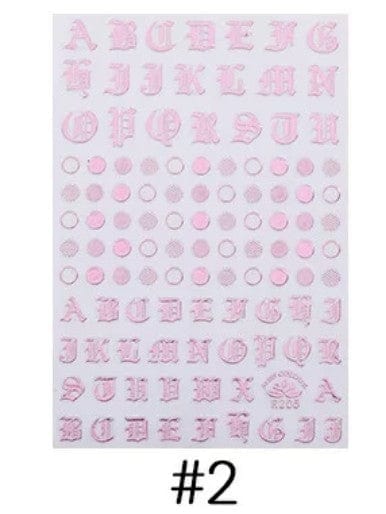 Alphabet 2 rose - Ongles Elaine Lemay