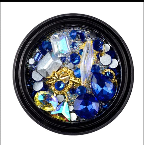 Bijoux mix Bleu - Ongles Elaine Lemay