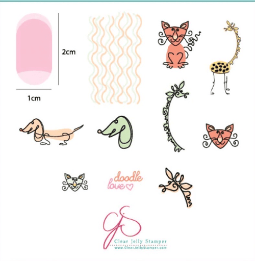 CJS-127 Doodle love - Ongles Elaine Lemay