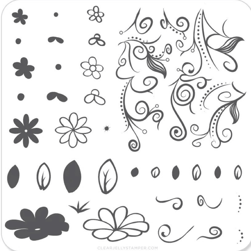 CJS-14 Floral swirl 2 - Ongles Elaine Lemay