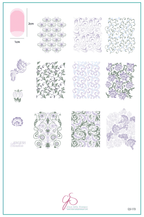 CJS-173 English Garden Swirls - Ongles Elaine Lemay