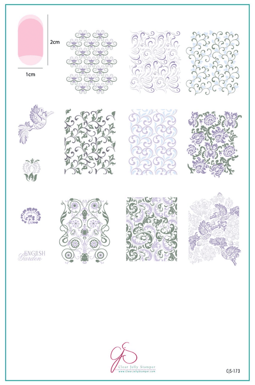 CJS-173 English Garden Swirls - Ongles Elaine Lemay