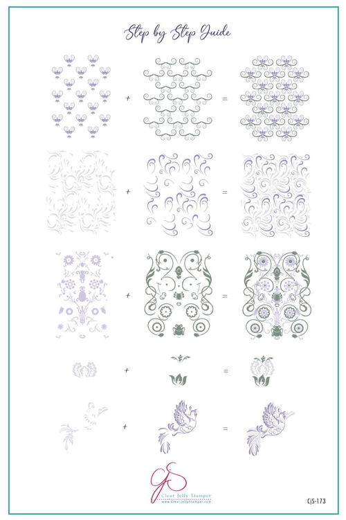 CJS-173 English Garden Swirls - Ongles Elaine Lemay