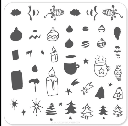 CJS-C-06 Cappuccino and Candles Christmas - Ongles Elaine Lemay