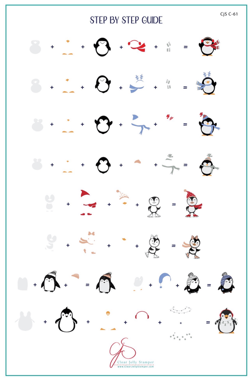 CJS-C-61 Playful Penguins - Ongles Elaine Lemay