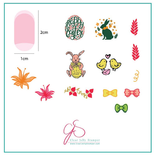 CJS-H-10 Bitty Bunnies n Bloom - Ongles Elaine Lemay