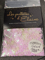 Cœurs blanc holo - Ongles Elaine Lemay