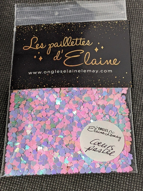 Cœurs pastels - Ongles Elaine Lemay