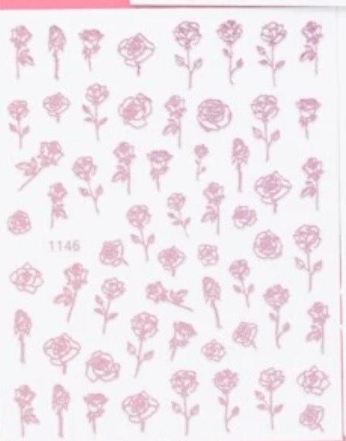 Collant roses rose - Ongles Elaine Lemay