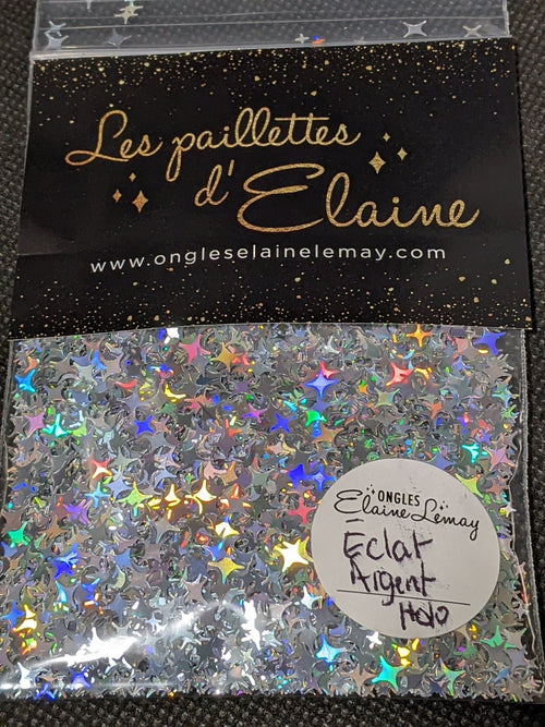 Éclat Argent Holo - Ongles Elaine Lemay