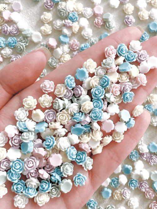 Fleurs pastels 3D - Ongles Elaine Lemay