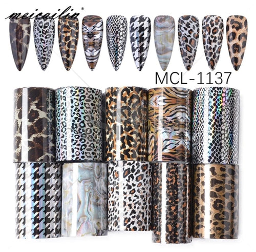 Foil animal print - Ongles Elaine Lemay