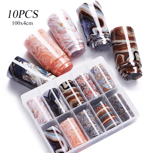 Foil marbré foncé - Ongles Elaine Lemay