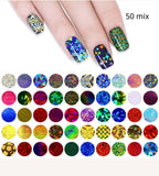 Foil paquet mix 50 feuilles - Ongles Elaine Lemay