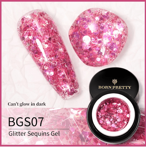 Gel paillettes Born Pretty BGS07 - Ongles Elaine Lemay