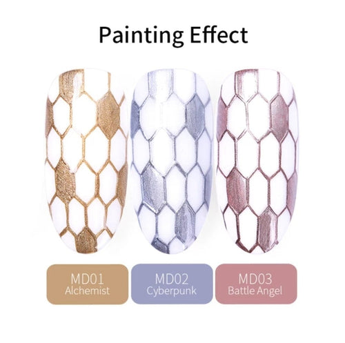 Gel paint métalliques-stamping Or - Ongles Elaine Lemay