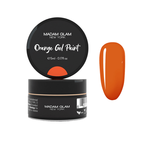 Gel paint orange - Ongles Elaine Lemay