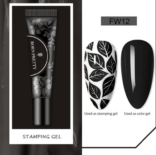 Gel paint-Stamping 12 - Ongles Elaine Lemay