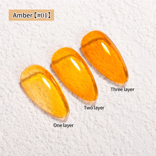 Gel translucide ambré 1 - Ongles Elaine Lemay