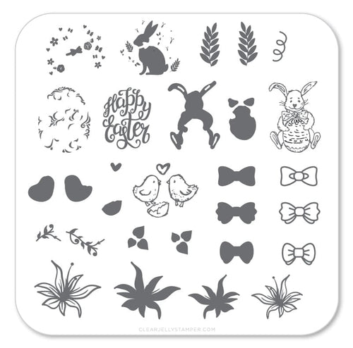 CJS-H-10 Bitty Bunnies n Bloom - Ongles Elaine Lemay 