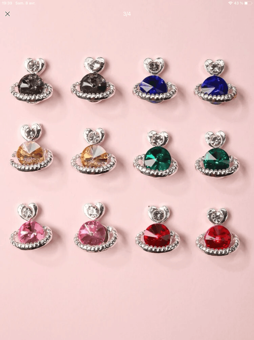 Planètes multicolores (paquet de 12) - Ongles Elaine Lemay 