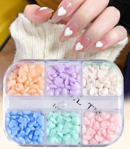 Cœur 3D multicolore - Ongles Elaine Lemay 