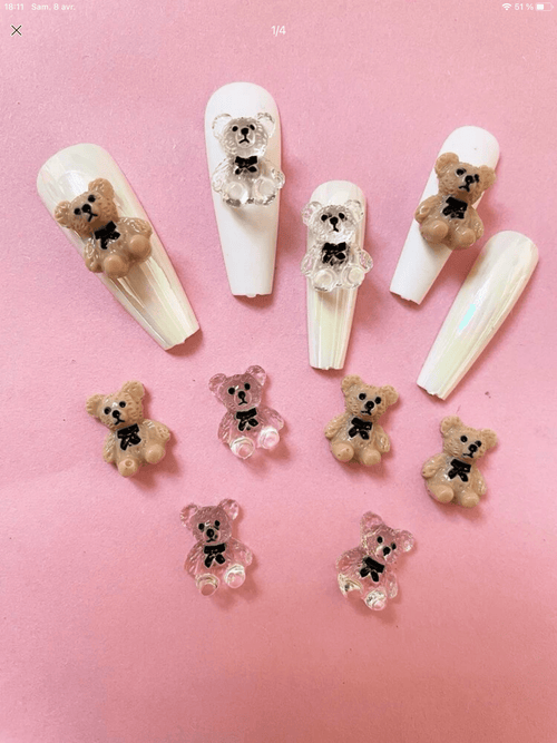 Nounours 3D (paquet de 10) - Ongles Elaine Lemay 