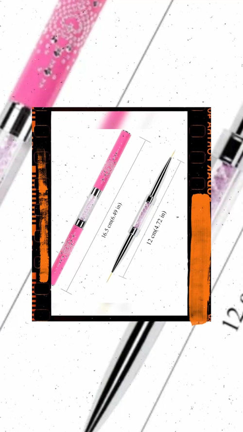 Pinceau détail 2 embouts rose 5mm 7mm - Ongles Elaine Lemay 
