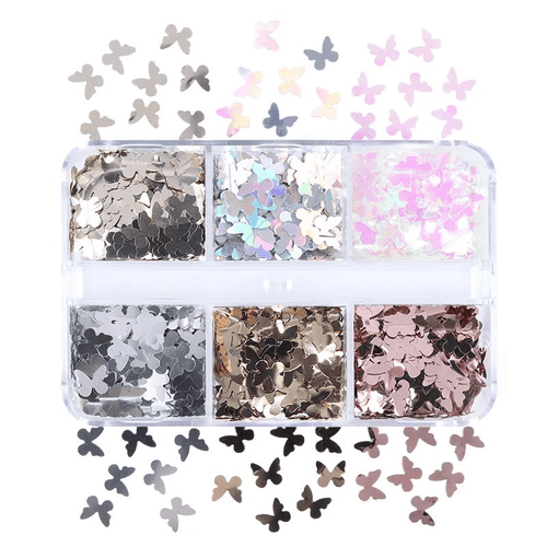 Kit papillons chrome - Ongles Elaine Lemay