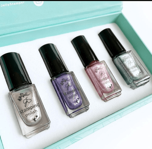 Kit vernis à stamping Winter Wonderland (4 couleurs) - Ongles Elaine Lemay