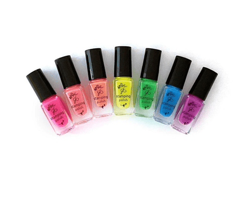 Kit vernis Néon 7 couleurs - Ongles Elaine Lemay