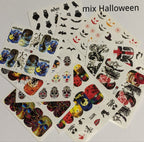 mix Halloween 12 feuilles de water decals - Ongles Elaine Lemay
