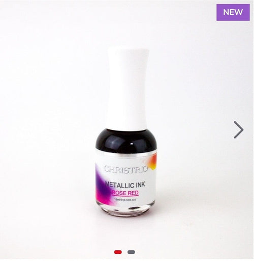Nail ink metallic Christrio Rose Rouge - Ongles Elaine Lemay