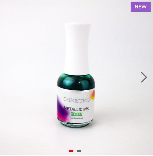 Nail ink metallic Christrio vert - Ongles Elaine Lemay