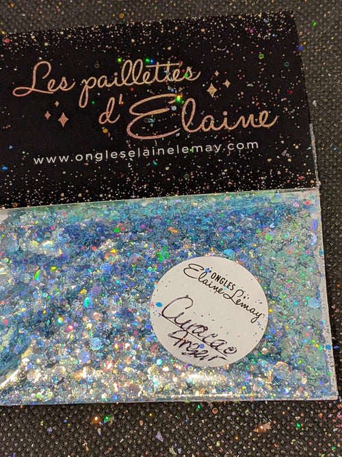 Paillettes Collection L'Éclatante Curaçao Argent - Ongles Elaine Lemay