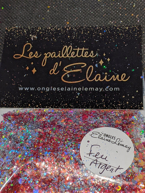 Paillettes Collection L'Éclatante Feu Argent - Ongles Elaine Lemay