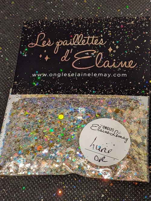 Paillettes Collection L'Éclatante Lune Or - Ongles Elaine Lemay