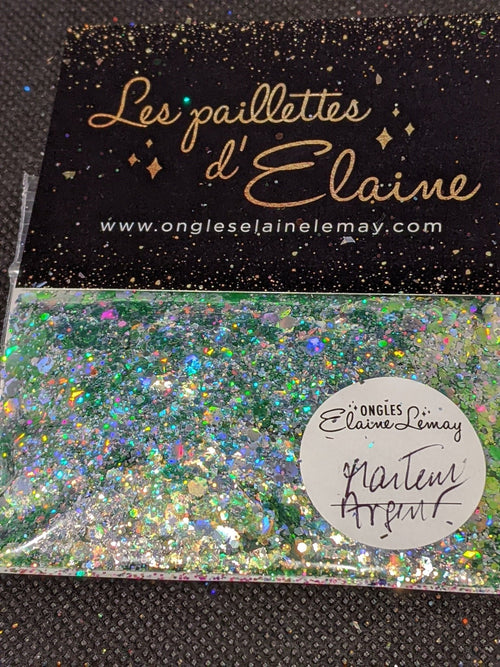 Paillettes Collection L'Éclatante Martini Argent - Ongles Elaine Lemay