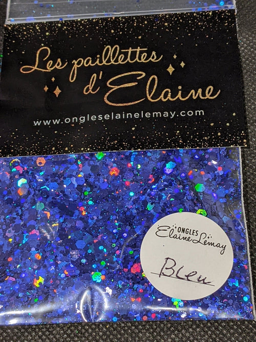 Paillettes Collection L'holographique Bleu - Ongles Elaine Lemay
