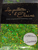 Paillettes Collection L'holographique Chartreuse - Ongles Elaine Lemay