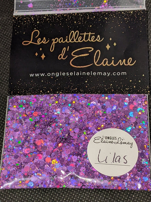 Paillettes Collection L'holographique Lilas - Ongles Elaine Lemay