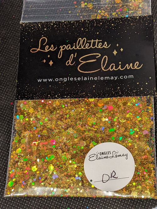 Paillettes Collection L'holographique Or - Ongles Elaine Lemay