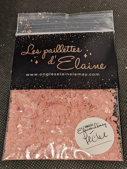 Paillettes Collection Macarons Pêche - Ongles Elaine Lemay