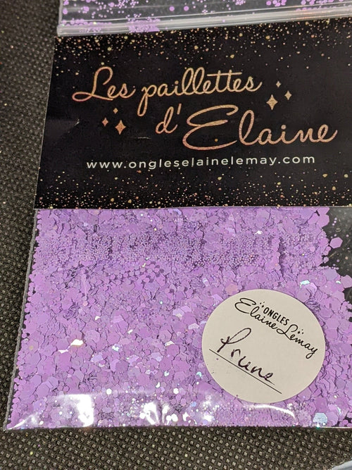 Paillettes Collection Macarons Prune - Ongles Elaine Lemay
