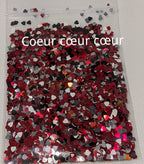 Paillettes Collection St Valentin Cœur cœur cœur - Ongles Elaine Lemay